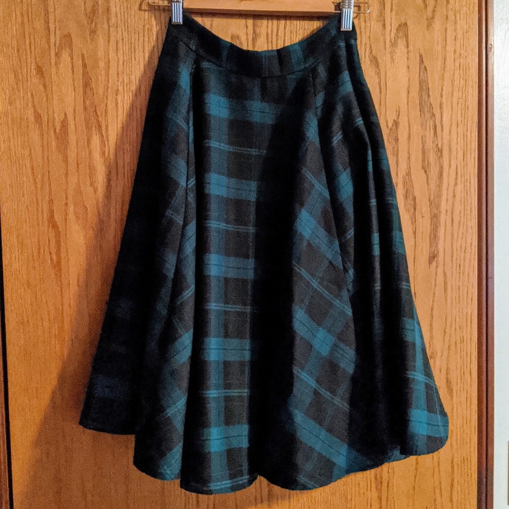 Modcloth x Collectif Skirt Tartan Plaid Midi